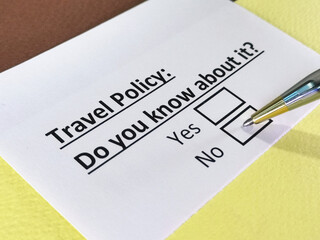 Fototapeta premium One person is answering question about travel policy.
