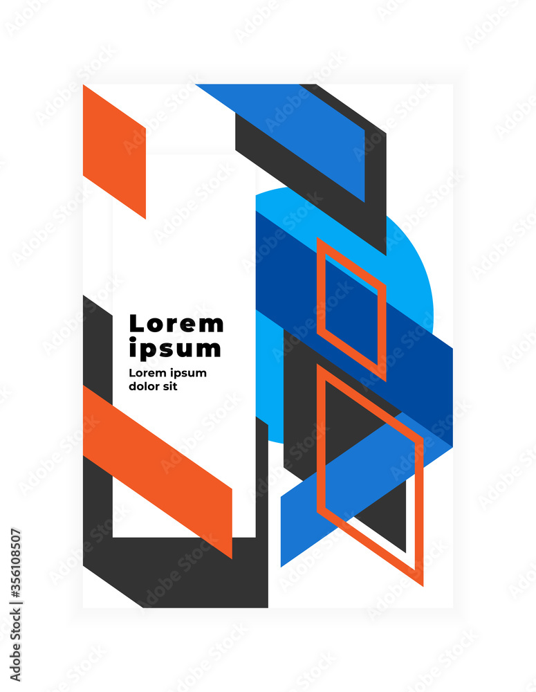 Fototapete abstract background, dynamic geometric shapes compositions, flat and clean style, applicable for any