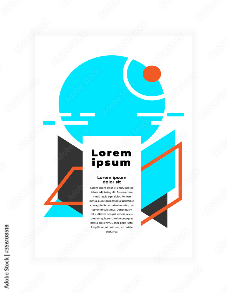 Fototapete abstract background, dynamic geometric shapes compositions, flat and clean style, applicable for any