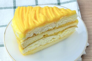 Delicious Mango Layer Cake on A Dish