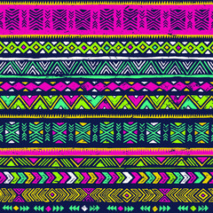 multicolor tribal vector seamless pattern. aztec fancy abstract geometric art print. ethnic background. doodle hand drawn. Wallpaper, cloth design, fabric, cotton, cover, tissue, textile tamplate. 