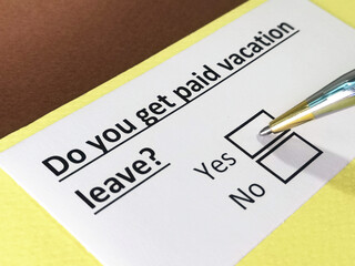 One person is answering question about paid vacation leave.