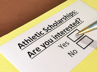 Obraz premium One person is answering question about atheletic scholarships.
