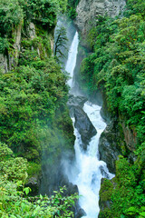 Pailon del Diablo Waterfall, Rio Verde Waterfall, Tungurahua Province, Ecuadorian Andes, Ecuador, America