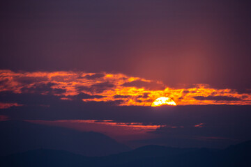 長崎県大村市の朝焼け　長崎空港