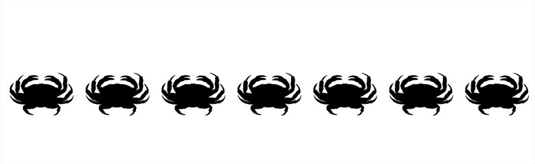 Obraz premium Vector silhouette of set of crabs on white background. Symbol of ocean animals.