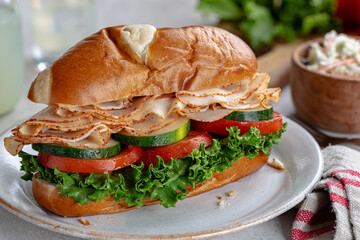 Turkey Submarine Sandwich on a Plate