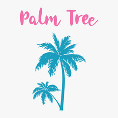 Palm tree silhouette with the inscription. Element for your design. Vector illustration. © logonansy