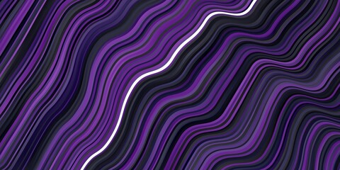 Dark Purple, Pink vector template with lines. Colorful abstract illustration with gradient curves. Pattern for websites, landing pages.