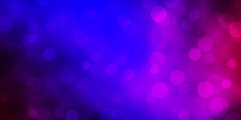 Dark Blue, Red vector backdrop with dots. Abstract illustration with colorful spots in nature style. Design for posters, banners.