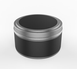 Blank Travel Tin Candle For Branding And Mock up, 3d render illustration.