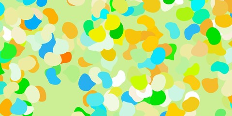 Light blue, yellow vector backdrop with chaotic shapes.