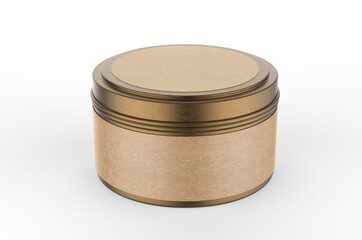 Blank Travel Tin Candle For Branding And Mock up, 3d render illustration.