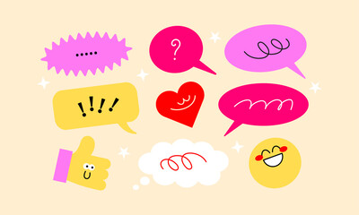 Just chatting concept design. sticker, bubble text, elements, banner design.