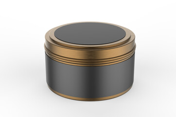 Blank Travel Tin Candle For Branding And Mock up, 3d render illustration.