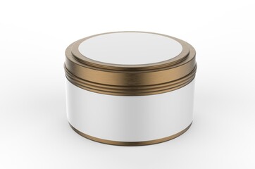 Blank Travel Tin Candle For Branding And Mock up, 3d render illustration.