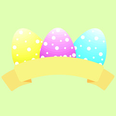 Easter greeting card with egg and ribbon