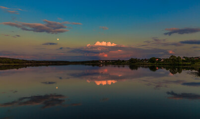 Beautiful sunset in Ukraine. Kiev region. 04.06.2016