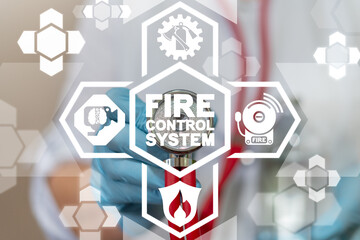 Automation Fire Alarm Control Hospital System. Medical Firefighting Concept.
