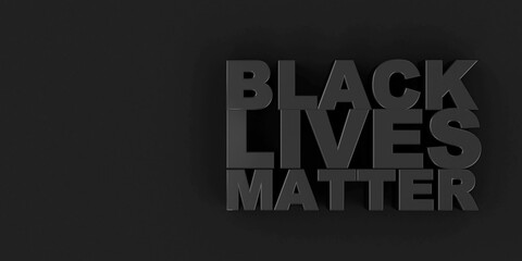 Black Lives Metter Symbol Typography on black background