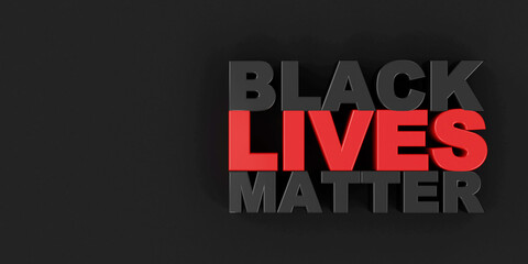 Black Lives Metter Symbol Typography on black background
