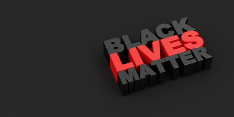 Black Lives Metter Symbol Typography on black background