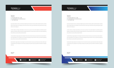 Professional corporate business letterhead vector template. Simple and clean print ready design.