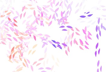 Light Pink, Yellow vector natural pattern with leaves.