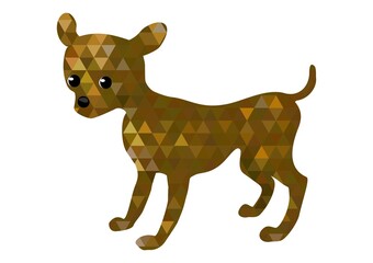 little dog. Chi Hua Hua. polygon drawing. the funniest character. children's colorful poster.