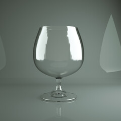 Empty transparent 3D rendered shooters glass for drinking alcohol shots at the bar.