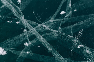 Baikal ice, frozen lake, ice patterns