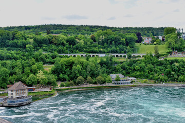 Fototapeta na wymiar Rheinfall bei Schaffhausen in der Schweiz 20.5.2020