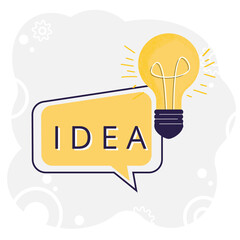 Creative idea and brainstorm concept. Light bulb with concept of idea. Symbol of creativity. Can used for banner, poster, website design, social media