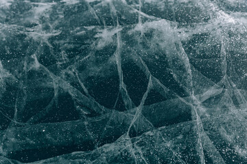 Baikal ice, frozen lake, ice patterns