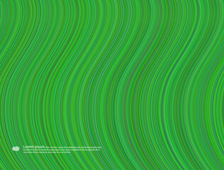 Green background with thin lines, waves. Vector graphics and design.