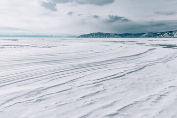 Fototapeta na wymiar winter mountains on lake Baikal