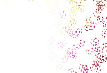 Light Multicolor vector background with arithmetic signs.