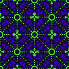 Seamless endless repeating multicolored bright ornament of different colors on combined background