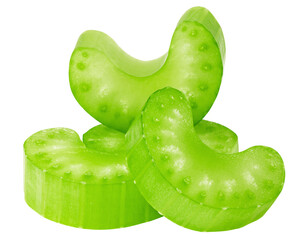 celery slice isolated on white background, clipping path, full depth of field