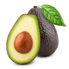 avocado, clipping path, isolated on white background full depth of field