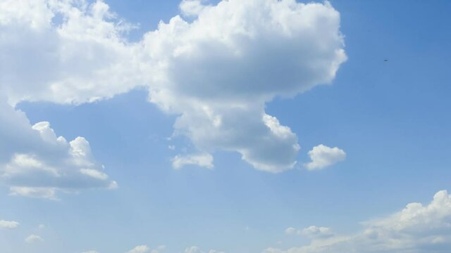 summer blue sky with cumulus clouds, time lapse scene