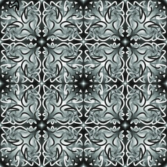 Fototapeta premium Seamless endless repeating black and white ornaments in different colors on a monochrome background