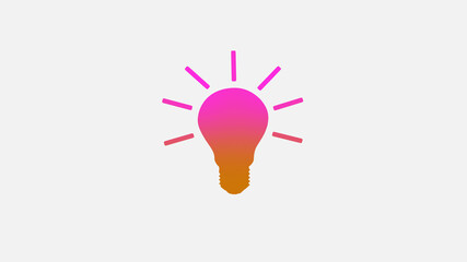 Amazing light bulb icon,New brown and pink light bulb icon on white background