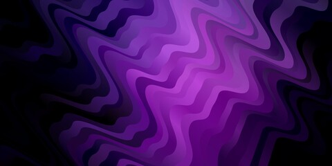 Dark Purple, Pink vector background with wry lines. Abstract gradient illustration with wry lines. Pattern for websites, landing pages.