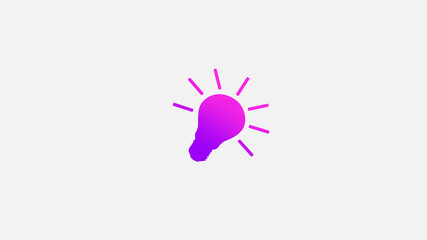 Amazing pink and purple gradient bulb icon,Ideas light bulb icon on white background