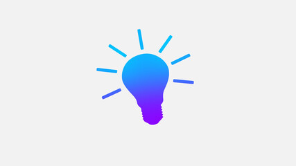 Amazing aqua purple idea bulb icon,Light bulb icon on white background