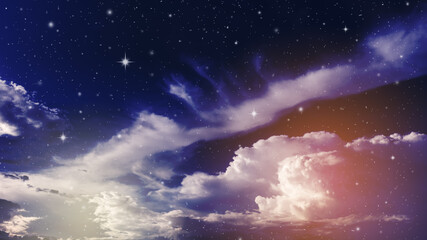 Obraz na płótnie Canvas colorful night sky with stars