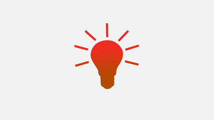 Amazing red and brown color light bulb icon on white background