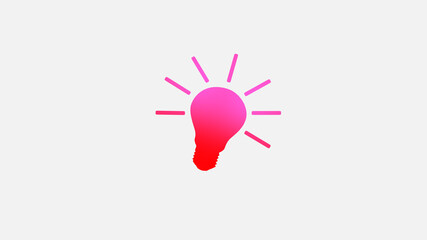 Amazing red and pink bulb icon on white background,Best bulb icon