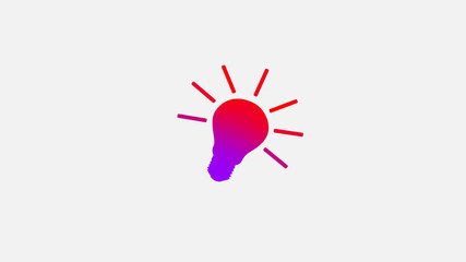 New red and purple color bulb icon on white background,light bulb icons